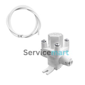 Servicemart Pressure Controlling Valve with 2 Meter Pipe, Water Pressure Regulator with 1/4" Quick Fit for RO UV UF Water Purifier and Filter - PRV, White