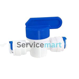 servicemart 1/4" Inline Shut Off Ball Valve Tap | Quick Connect Water Tube Fitting | RO Water Filter Purifier Pipe Connector | Aquarium Fridge Water Line Control Valve – Set of 1