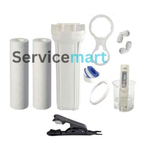 Servicemart re Filter housing/Bowl, 2 PP Spun Filter, TDS Meter, 3-Meter Blue Pipe, Cutter and Spanner with Connector for All Type of Water Purifier